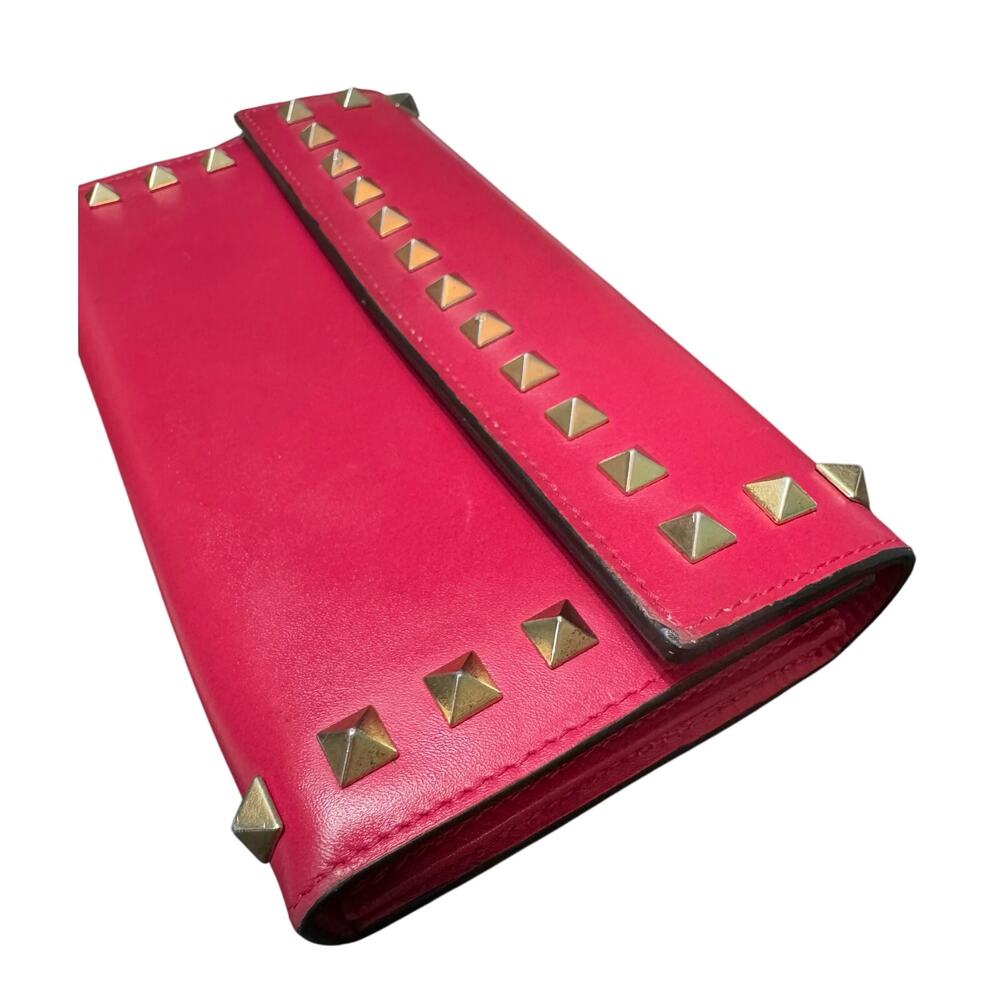 Auth Valentino Garavani Hot Pink Rockstud Wristlet Wallet - Picture 10 of 16